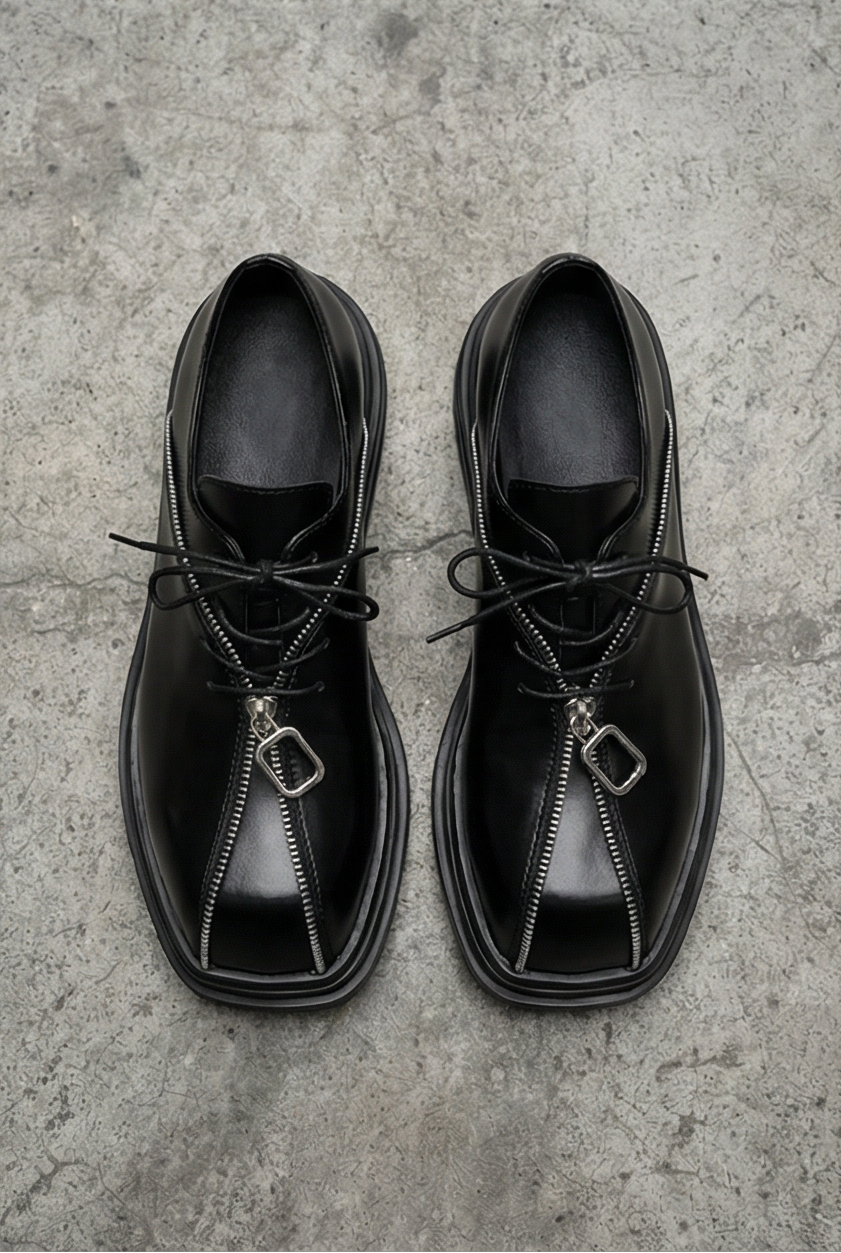 Ajax Zipper Square Toed Boots