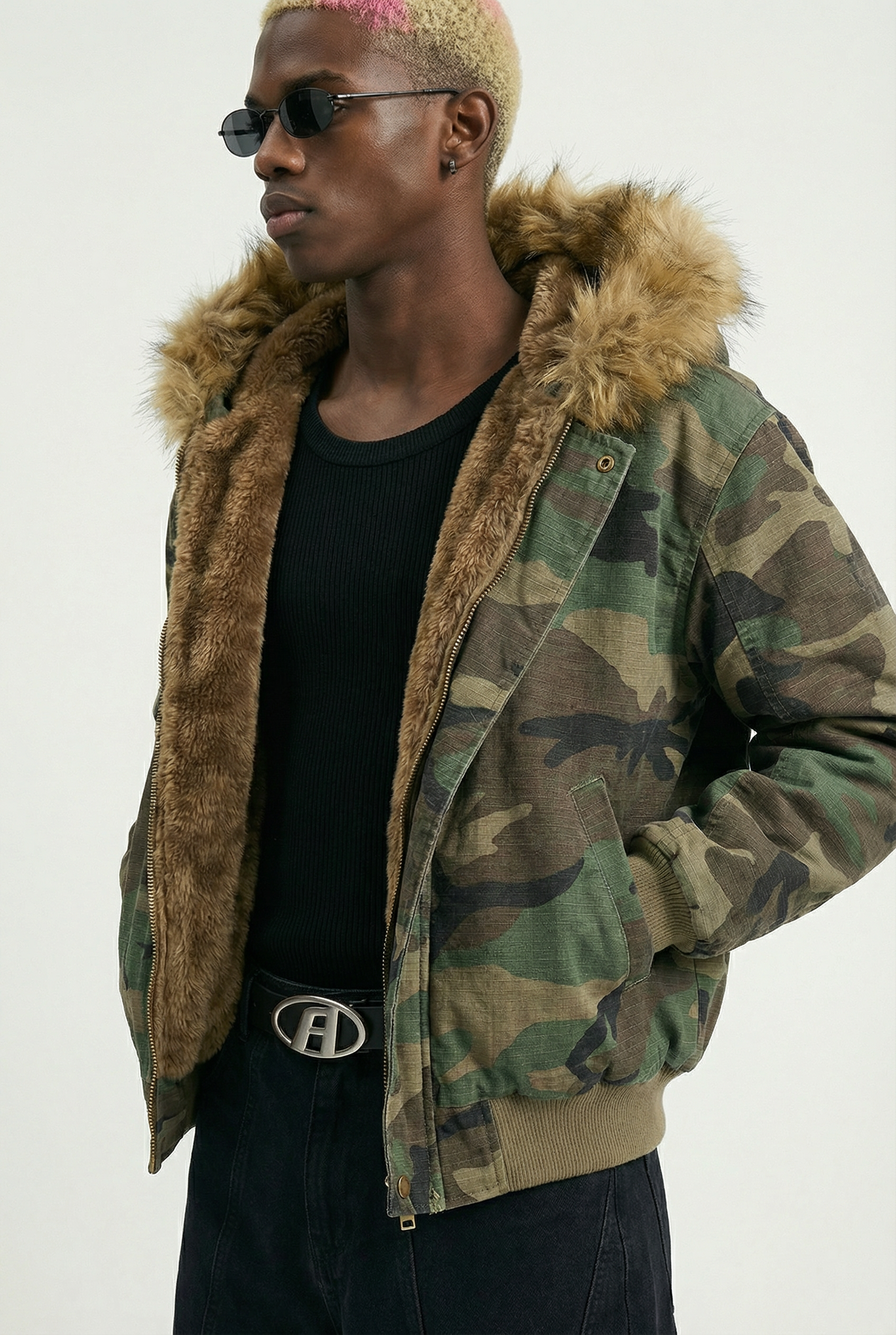 Orpheus Reversible Faux Camouflage Bomber