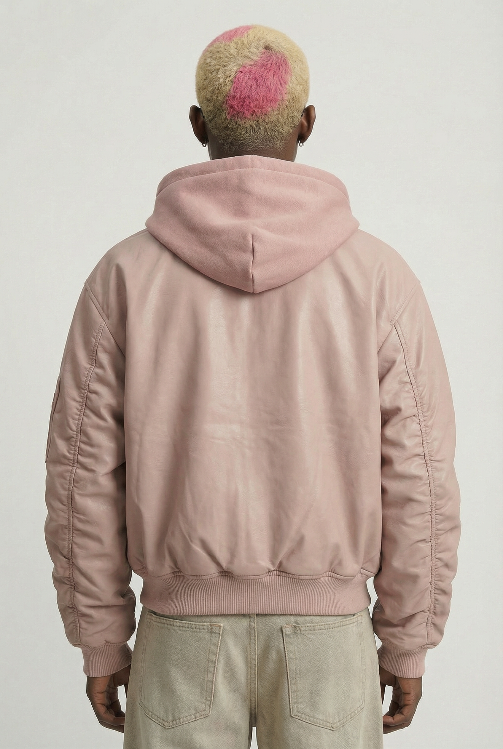 Afrodithe Hooded Leather Bomber