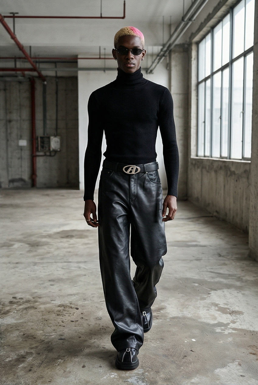 Talos Leather Baggy Pants