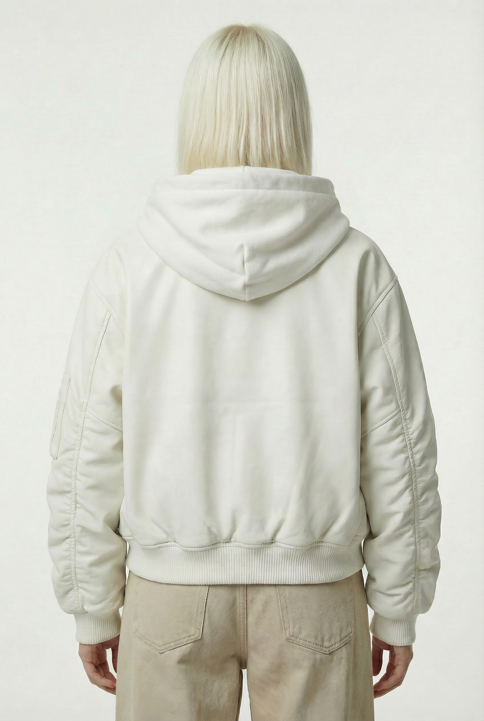 Afrodithe Hooded Leather Bomber