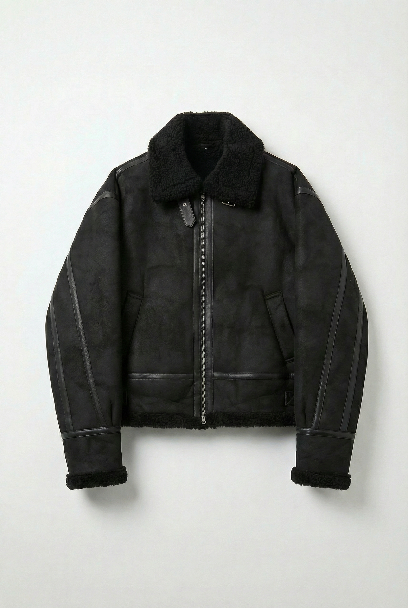 Pluton Cropped Shearling Jacket Black