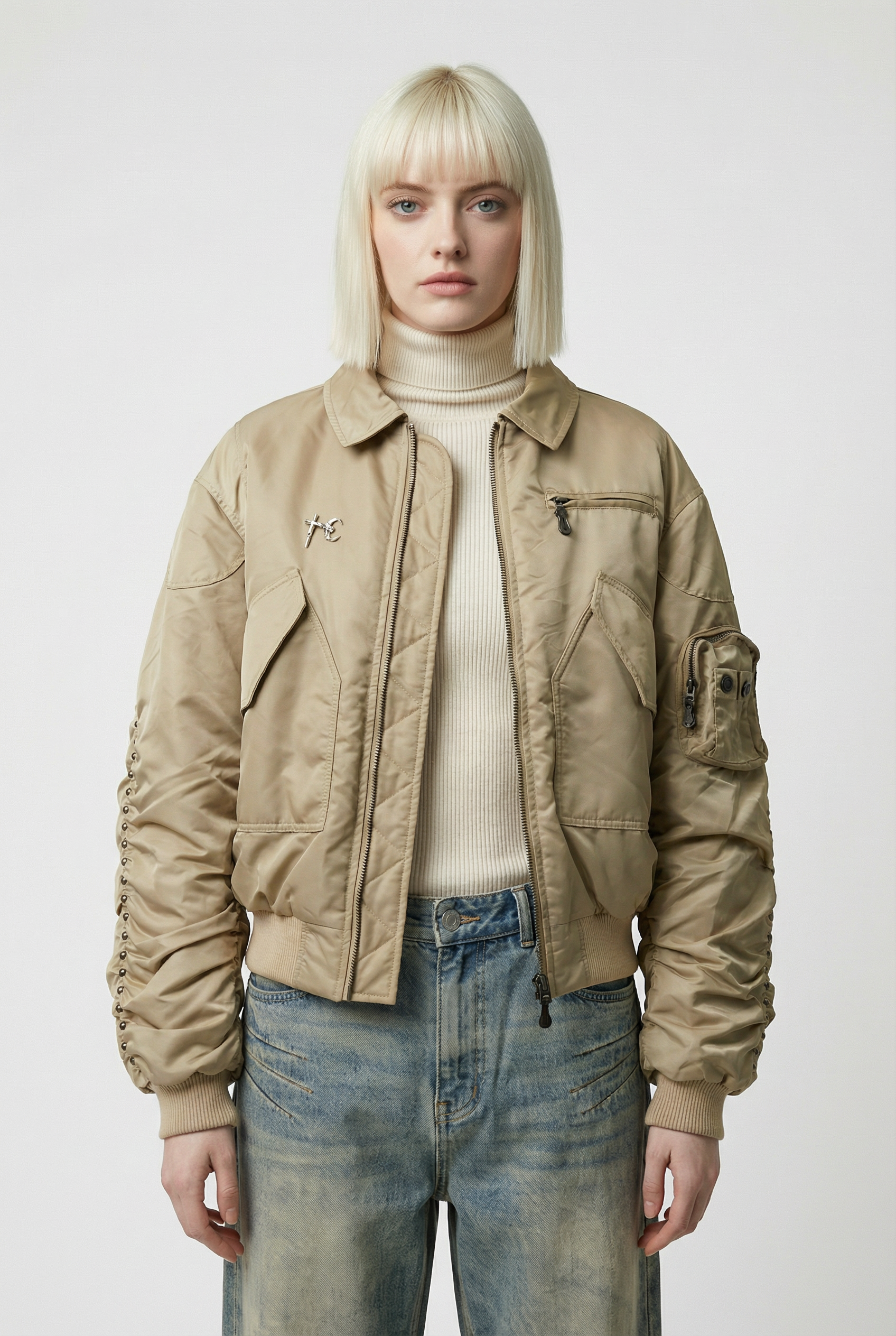 Hyperion Studdet Bomber Jacket