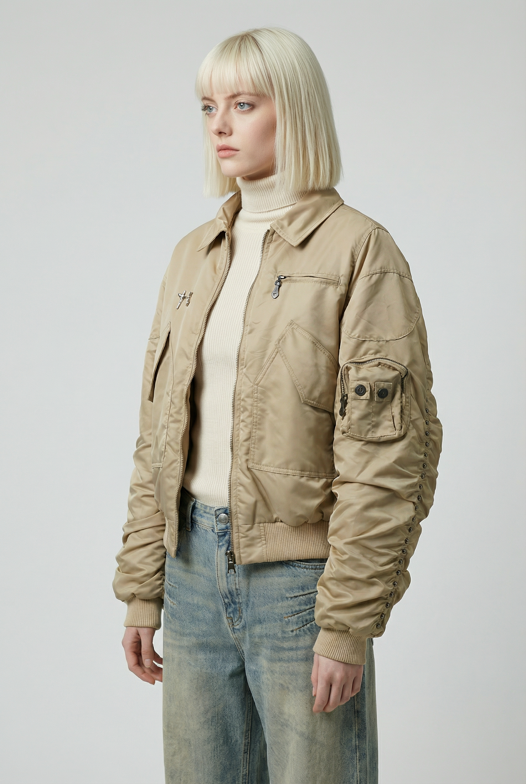 Hyperion Studdet Bomber Jacket