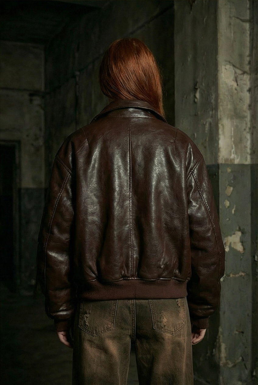 Afrodithe Hooded Leather Bomber