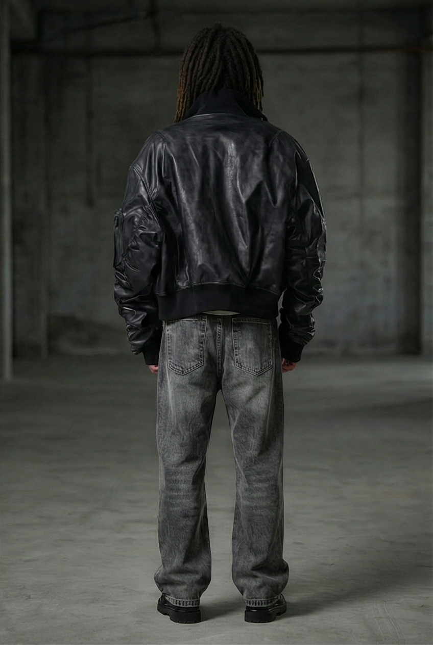 Lapetos Leather Bomber Jacket