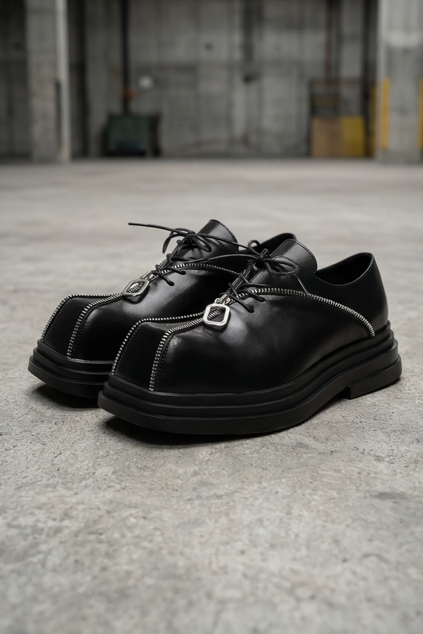 Ajax Zipper Square Toed Boots