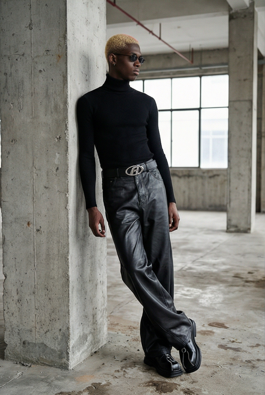 Talos Leather Baggy Pants
