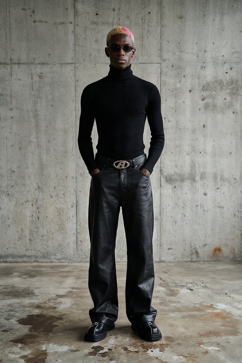 Talos Leather Baggy Pants