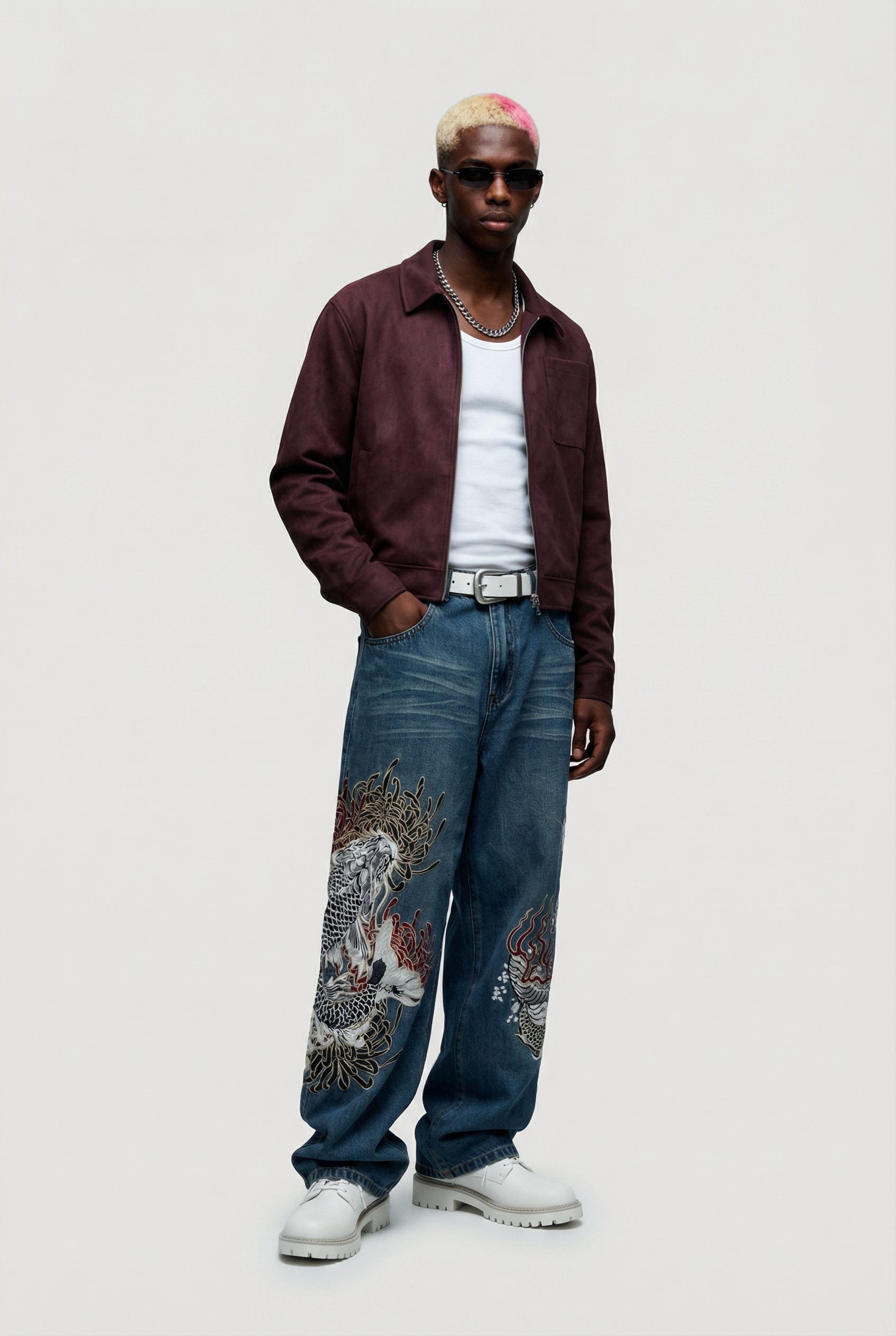 Wine Washed Leather Jacket