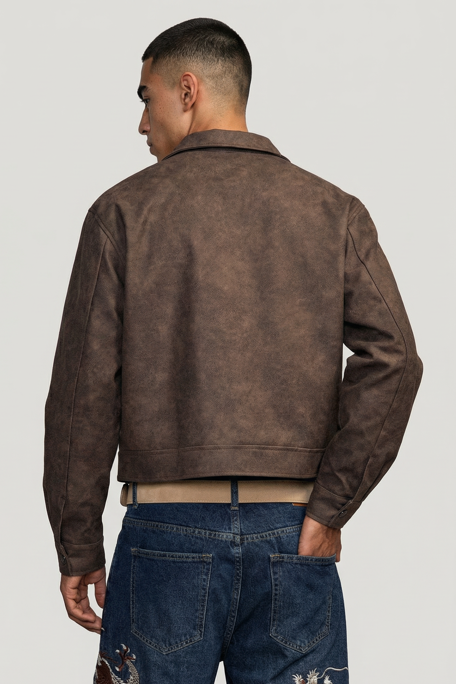 Mocca Washed Leather Jacket