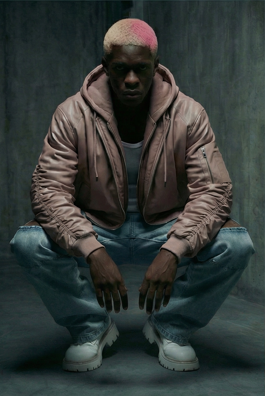 Afrodithe Hooded Leather Bomber