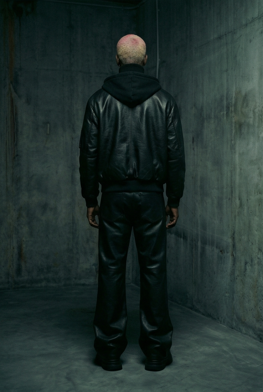 Afrodithe Hooded Leather Bomber